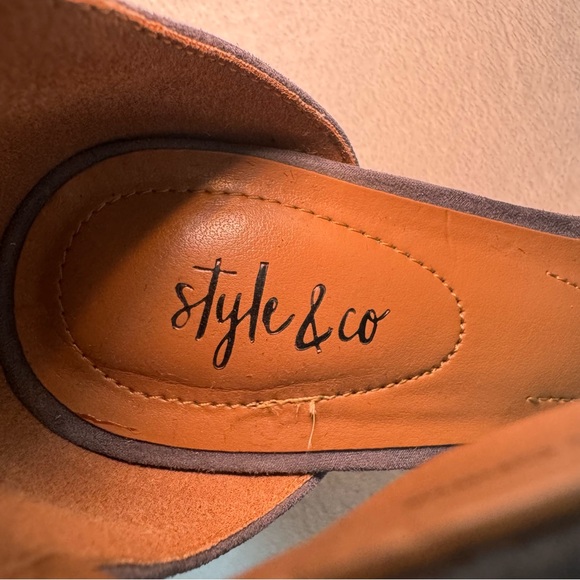 Style & Co. Gray Faux Suede Heels - Picture 4 of 6